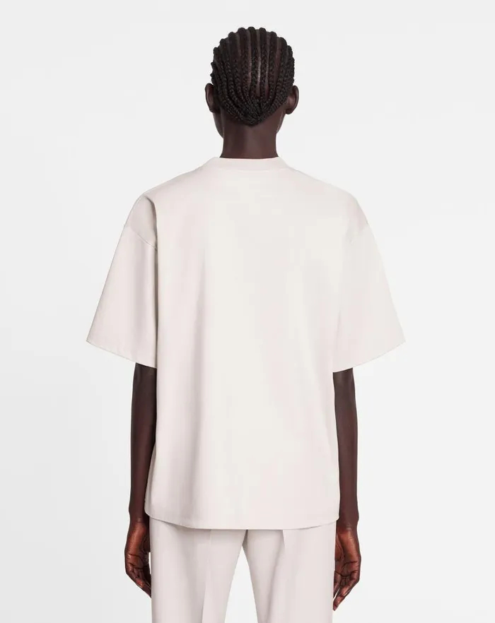 Women Lanvin TShirts and Sweatshirts Oversized Lanvin Paris Embroidered Tshirt Mastic