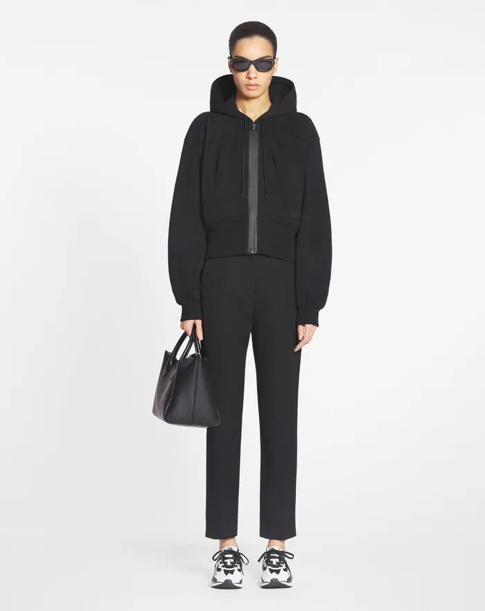 Women Lanvin TShirts and Sweatshirts Sportswear Zipped Hoodie Black Women Lanvin TShirts and Sweatshirts Sportswear Zipped Hoodie Black