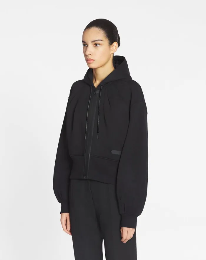 Women Lanvin TShirts and Sweatshirts Sportswear Zipped Hoodie Black Women Lanvin TShirts and Sweatshirts Sportswear Zipped Hoodie Black