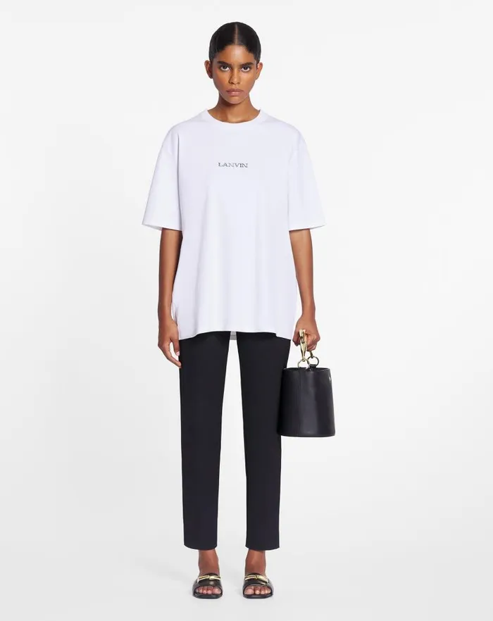 Women Lanvin TShirts and Sweatshirts Unisex Lanvin Logo Classic Tshirt Optic White Women Lanvin TShirts and Sweatshirts Unisex Lanvin Logo Classic Tshirt Optic White