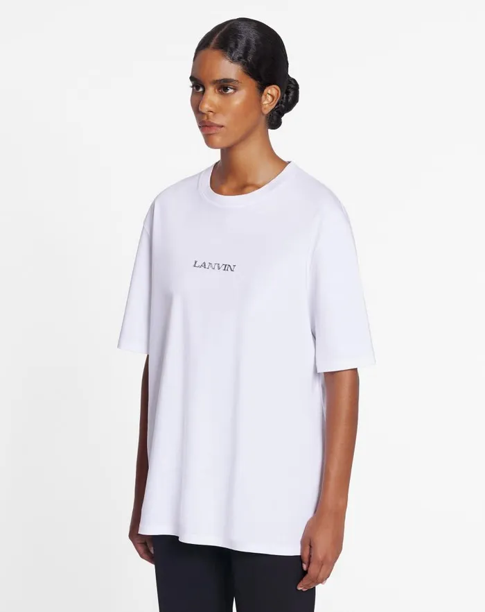 Women Lanvin TShirts and Sweatshirts Unisex Lanvin Logo Classic Tshirt Optic White Women Lanvin TShirts and Sweatshirts Unisex Lanvin Logo Classic Tshirt Optic White