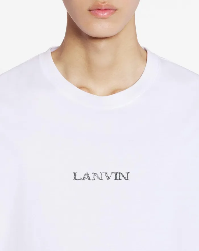Women Lanvin TShirts and Sweatshirts Unisex Lanvin Logo Classic Tshirt Optic White Women Lanvin TShirts and Sweatshirts Unisex Lanvin Logo Classic Tshirt Optic White