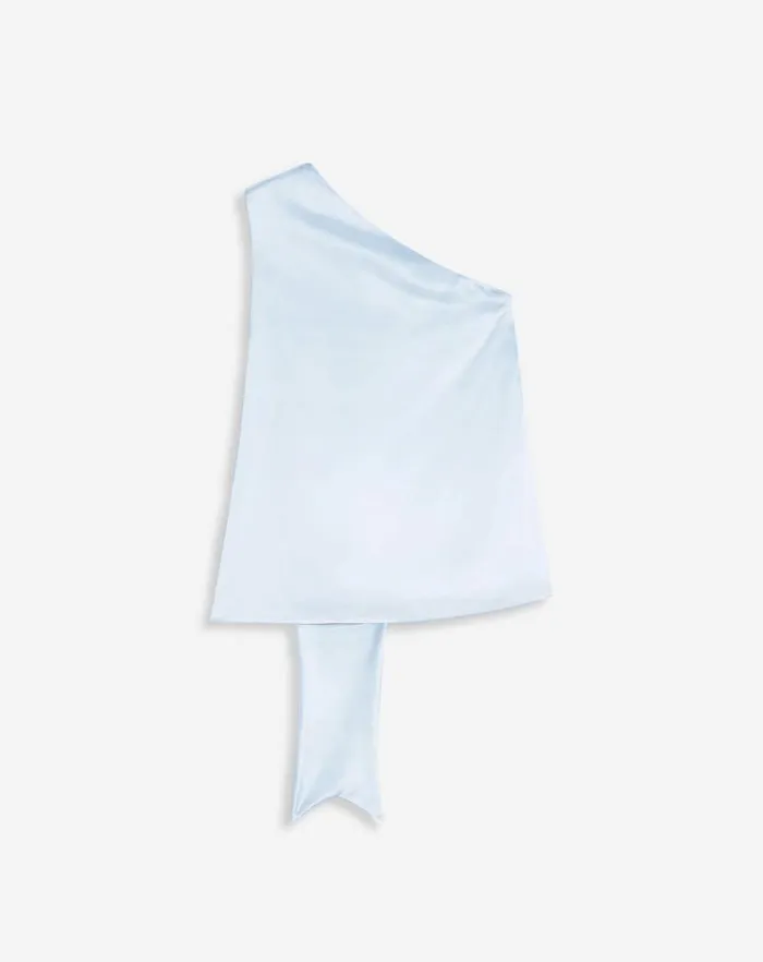 Women Lanvin Tops Asymmetrical Top With Ribbon Detail Azur