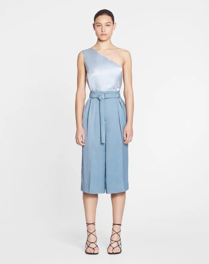 Women Lanvin Tops Asymmetrical Top With Ribbon Detail Azur