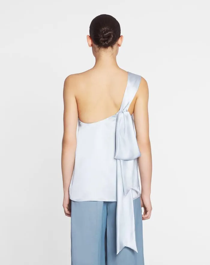 Women Lanvin Tops Asymmetrical Top With Ribbon Detail Azur