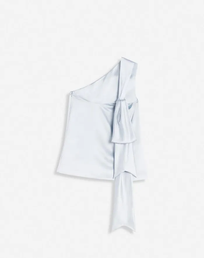 Women Lanvin Tops Asymmetrical Top With Ribbon Detail Azur