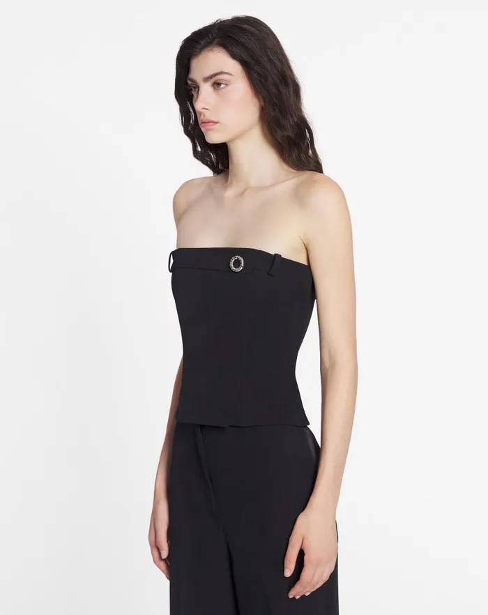 Women Lanvin Tops Bustier Mlodie Jewel Detail Black Women Lanvin Tops Bustier Mlodie Jewel Detail Black