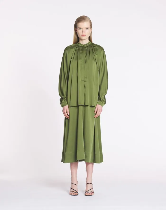 Women Lanvin Tops Flared Blouse Lichen Women Lanvin Tops Flared Blouse Lichen