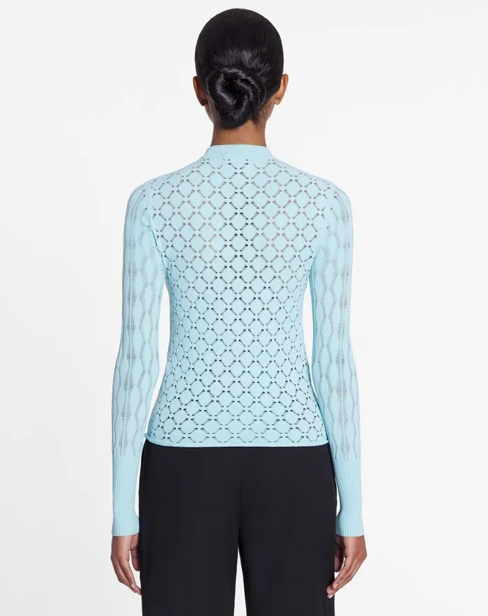 Women Lanvin Tops Longsleeved Top In Lace Effect Knit Budgie Women Lanvin Tops Longsleeved Top In Lace Effect Knit Budgie