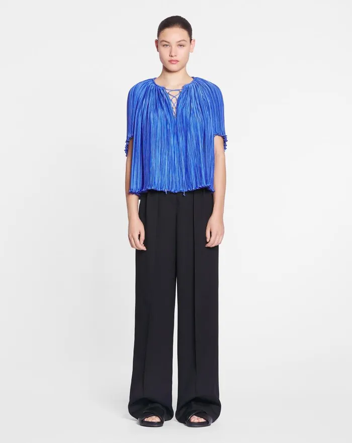 Women Lanvin Tops Shortsleeved Pleated Blouse Dream Women Lanvin Tops Shortsleeved Pleated Blouse Dream