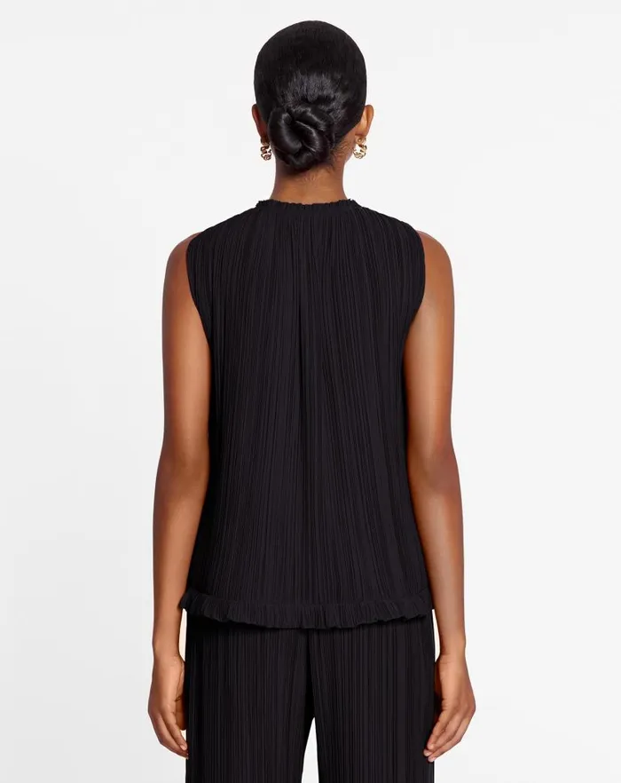 Women Lanvin Tops Sleeveless Pleated Top Black Women Lanvin Tops Sleeveless Pleated Top Black