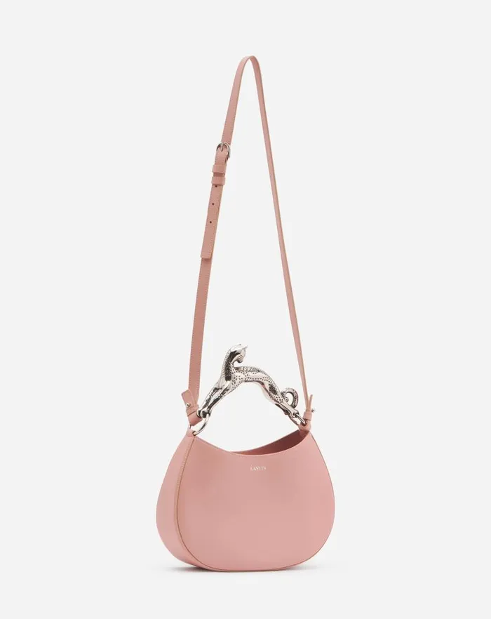 Women Lanvin Tote Bags and Top Handle Bags Hobo Cat Leather Bag Pastel Apricot