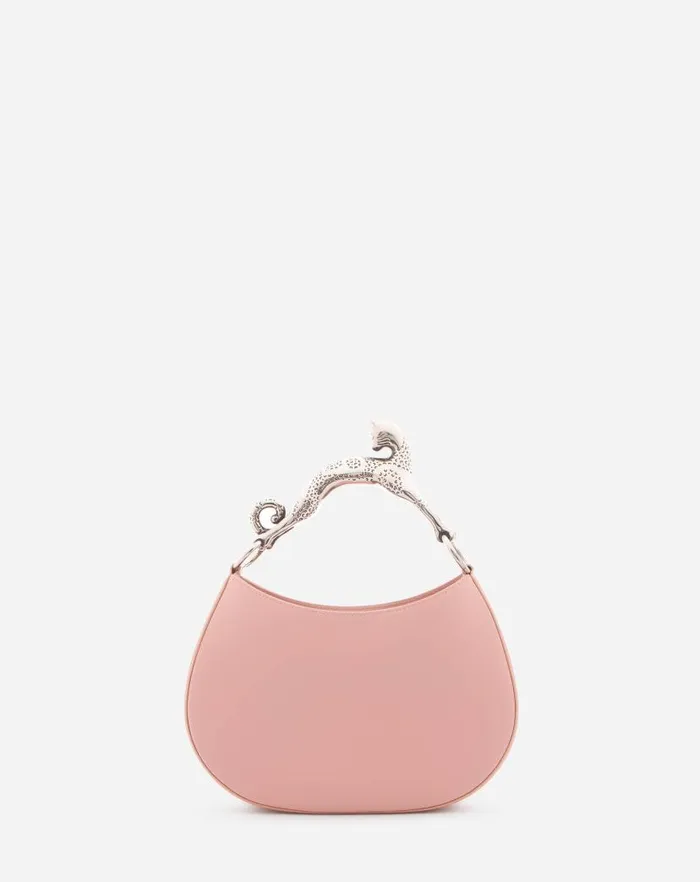 Women Lanvin Tote Bags and Top Handle Bags Hobo Cat Leather Bag Pastel Apricot
