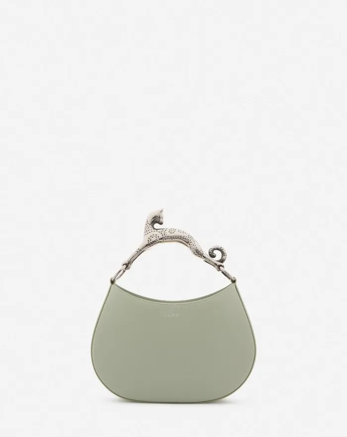 Women Lanvin Tote Bags and Top Handle Bags Hobo Cat Leather Bag Sage