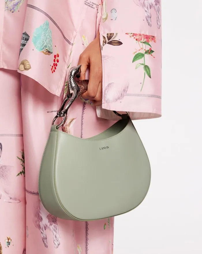 Women Lanvin Tote Bags and Top Handle Bags Hobo Cat Leather Bag Sage
