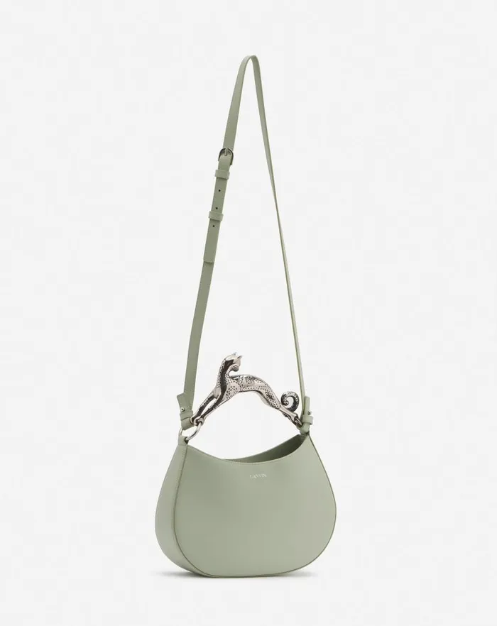 Women Lanvin Tote Bags and Top Handle Bags Hobo Cat Leather Bag Sage