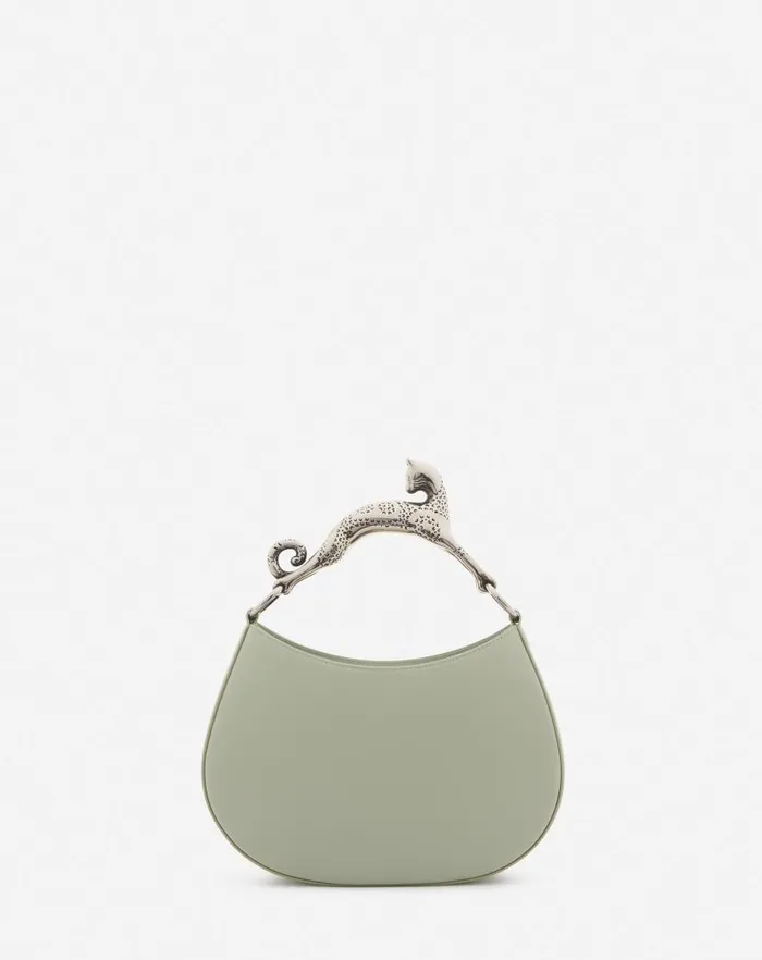 Women Lanvin Tote Bags and Top Handle Bags Hobo Cat Leather Bag Sage