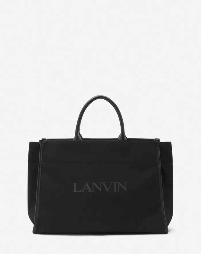 Women Lanvin Tote Bags and Top Handle Bags Inandout Medium Canvas Tote Bag Black Women Lanvin Tote Bags and Top Handle Bags Inandout Medium Canvas Tote Bag Black