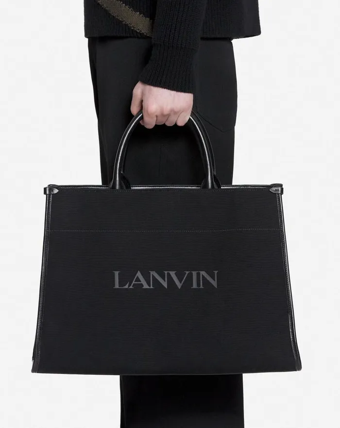 Women Lanvin Tote Bags and Top Handle Bags Inandout Medium Canvas Tote Bag Black Women Lanvin Tote Bags and Top Handle Bags Inandout Medium Canvas Tote Bag Black