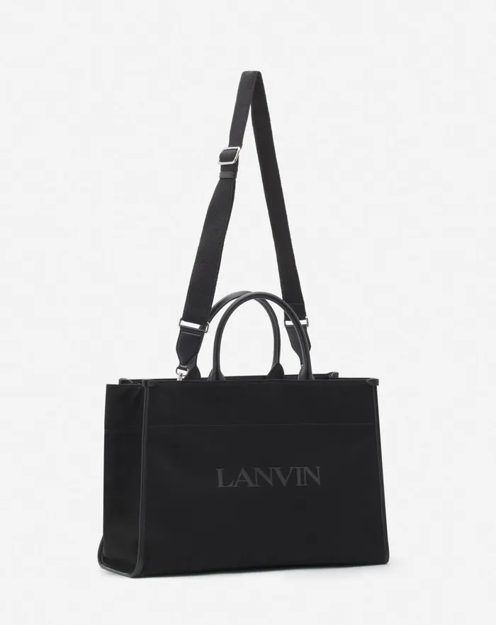 Women Lanvin Tote Bags and Top Handle Bags Inandout Medium Canvas Tote Bag Black Women Lanvin Tote Bags and Top Handle Bags Inandout Medium Canvas Tote Bag Black