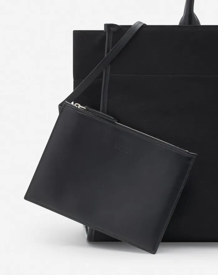 Women Lanvin Tote Bags and Top Handle Bags Inandout Medium Canvas Tote Bag Black Women Lanvin Tote Bags and Top Handle Bags Inandout Medium Canvas Tote Bag Black
