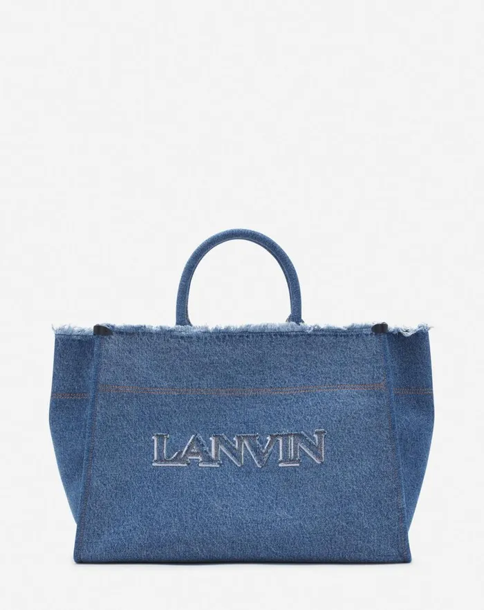 Women Lanvin Tote Bags and Top Handle Bags Inandout Mm Tote Bag In Denim Denim Blue Women Lanvin Tote Bags and Top Handle Bags Inandout Mm Tote Bag In Denim Denim Blue