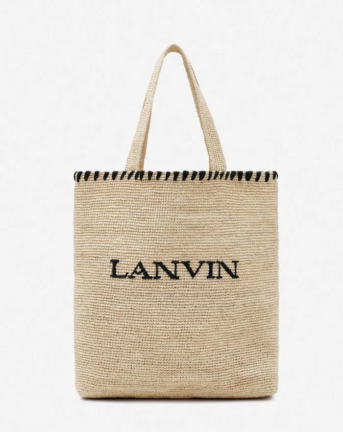 Women Lanvin Tote Bags and Top Handle Bags Lanvin Raffia Tote Bag Naturalblack Women Lanvin Tote Bags and Top Handle Bags Lanvin Raffia Tote Bag Naturalblack