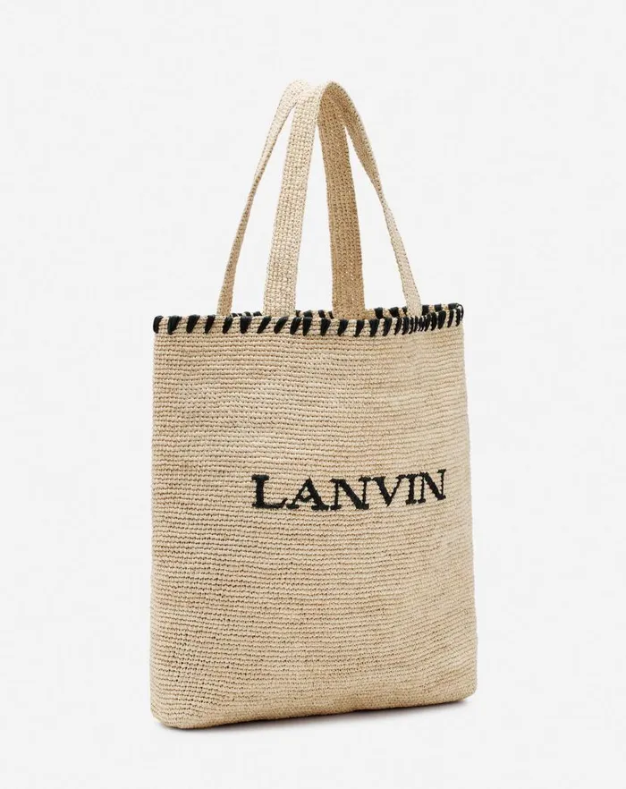 Women Lanvin Tote Bags and Top Handle Bags Lanvin Raffia Tote Bag Naturalblack Women Lanvin Tote Bags and Top Handle Bags Lanvin Raffia Tote Bag Naturalblack