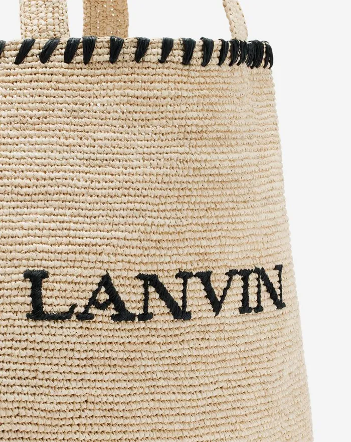 Women Lanvin Tote Bags and Top Handle Bags Lanvin Raffia Tote Bag Naturalblack Women Lanvin Tote Bags and Top Handle Bags Lanvin Raffia Tote Bag Naturalblack