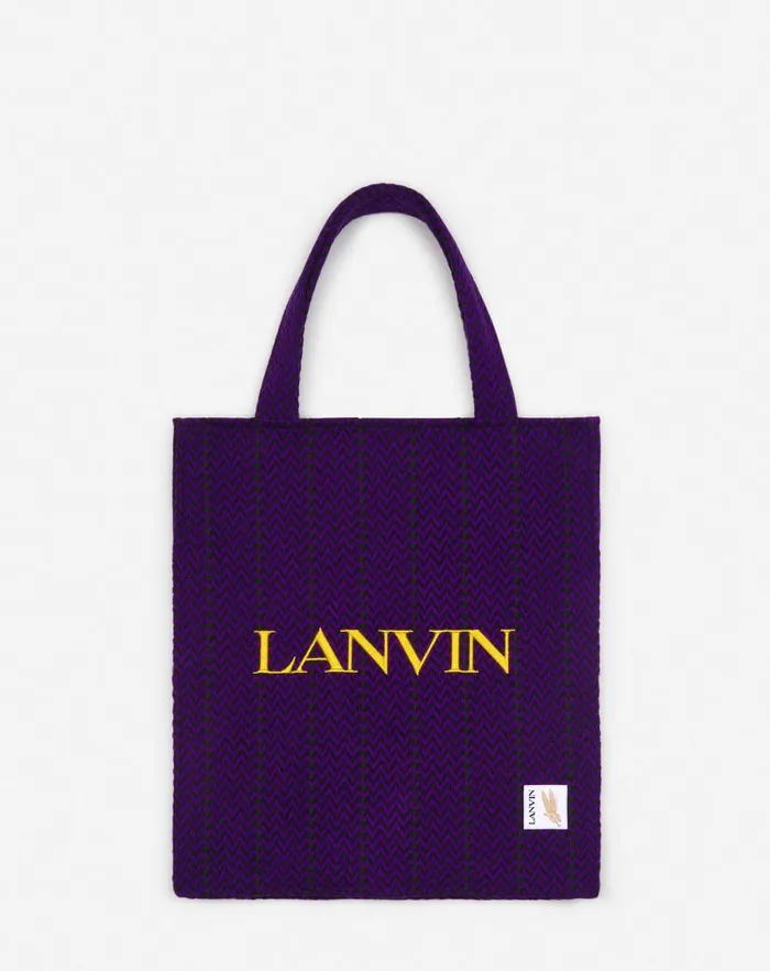 Women Lanvin Tote Bags and Top Handle Bags Lanvin X Future Curb Cotton Tote Bag Blackpurple Reign Women Lanvin Tote Bags and Top Handle Bags Lanvin X Future Curb Cotton Tote Bag Blackpurple Reign