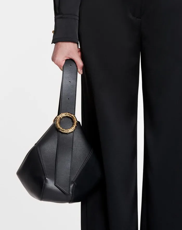 Women Lanvin Tote Bags and Top Handle Bags Leather Mlodie Hobo Bag Black Women Lanvin Tote Bags and Top Handle Bags Leather Mlodie Hobo Bag Black