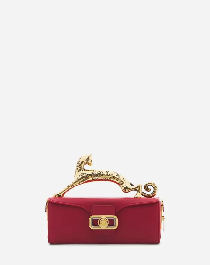 Women Lanvin Tote Bags and Top Handle Bags Medium Pencil Cat Leather Bag Burgundy Women Lanvin Tote Bags and Top Handle Bags Medium Pencil Cat Leather Bag Burgundy