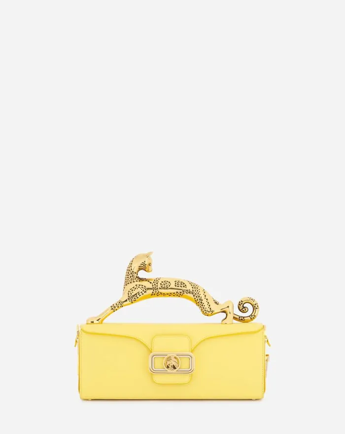 Women Lanvin Tote Bags and Top Handle Bags Medium Pencil Cat Leather Bag Corn Women Lanvin Tote Bags and Top Handle Bags Medium Pencil Cat Leather Bag Corn