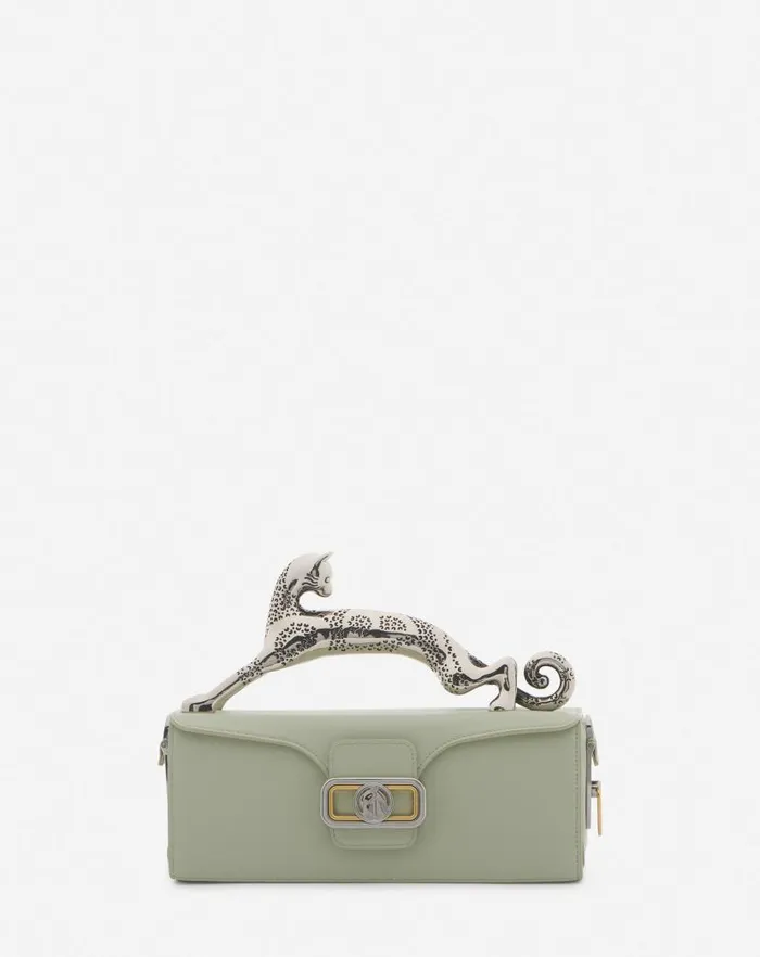 Women Lanvin Tote Bags and Top Handle Bags Medium Pencil Cat Leather Bag Sage Women Lanvin Tote Bags and Top Handle Bags Medium Pencil Cat Leather Bag Sage