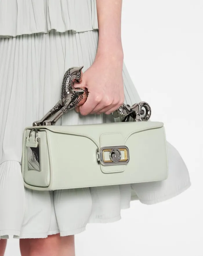 Women Lanvin Tote Bags and Top Handle Bags Medium Pencil Cat Leather Bag Sage