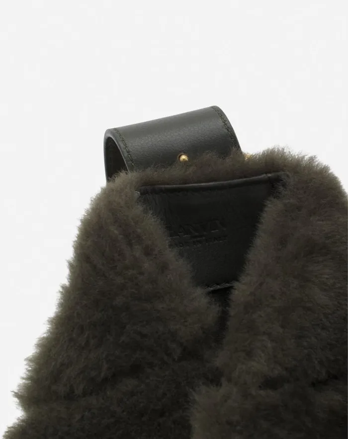 Women Lanvin Tote Bags and Top Handle Bags Shearling Mlodie Hobo Bag Loden Women Lanvin Tote Bags and Top Handle Bags Shearling Mlodie Hobo Bag Loden