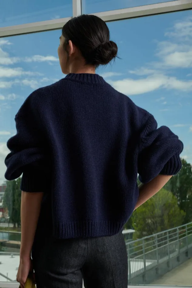 Women LEONARD CARDIGAN Navy Soeur Jumpers and Cardigans