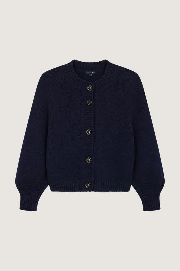 Women LEONARD CARDIGAN Navy Soeur Jumpers and Cardigans