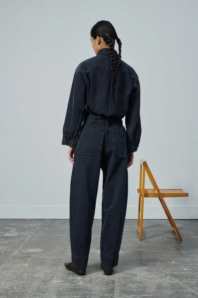 Women LION SHIRT Washed Black Denim Soeur Shirts