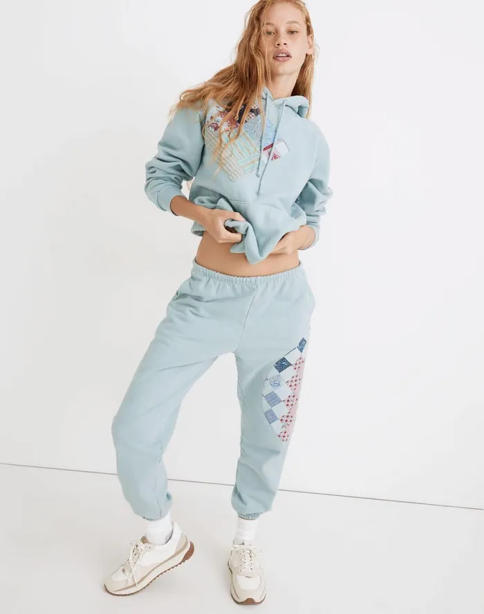 Women Loungewear Madewell Carleen Overdyed Patchwork Sweatpants