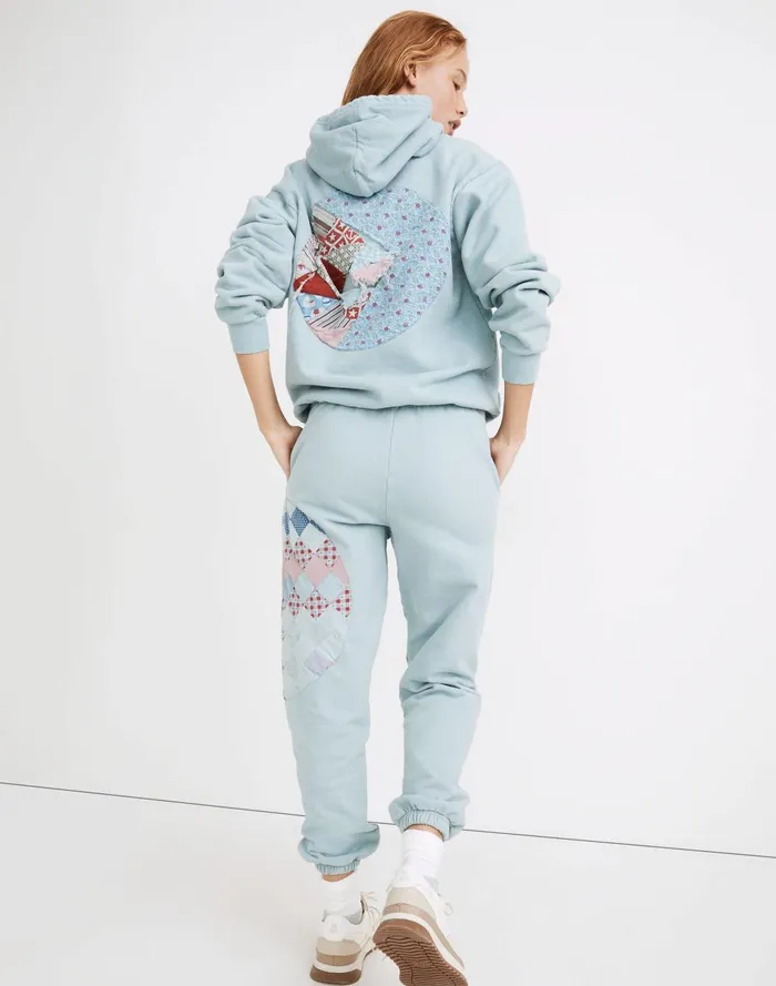 Women Loungewear Madewell Carleen Overdyed Patchwork Sweatpants