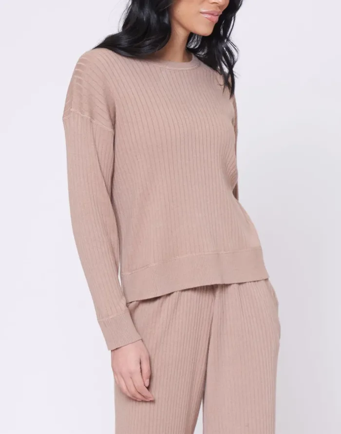 Women Loungewear Madewell LEIMERE ROSEWOOD RIBBED CREW