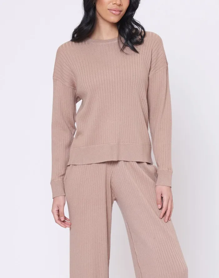 Women Loungewear Madewell LEIMERE ROSEWOOD RIBBED CREW