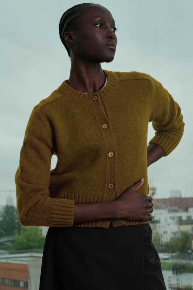 Women LYNE CARDIGAN Bronze Soeur Jumpers and Cardigans
