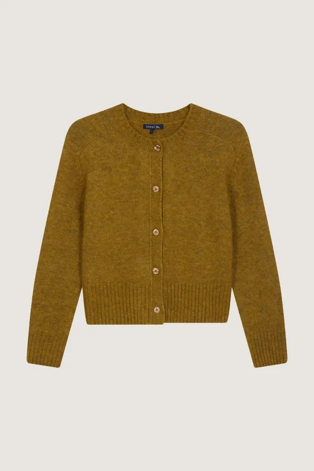 Women LYNE CARDIGAN Bronze Soeur Jumpers and Cardigans