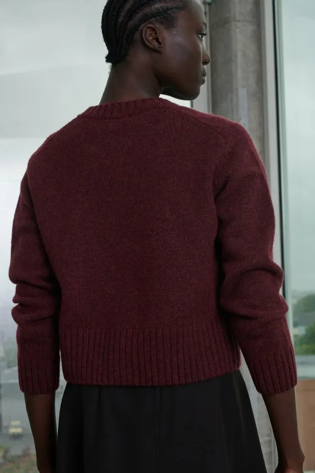 Women LYNE CARDIGAN Plum Soeur Jumpers and Cardigans