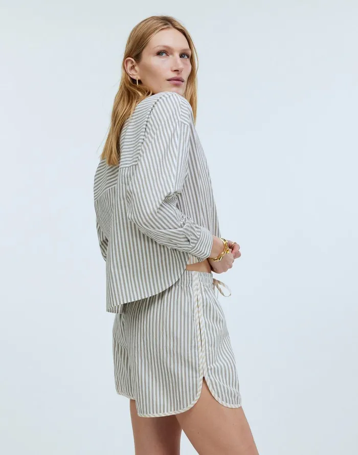 Women Matching Sets Madewell Crinkle Cotton DolphinHem Shorts
