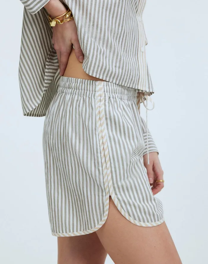 Women Matching Sets Madewell Crinkle Cotton DolphinHem Shorts