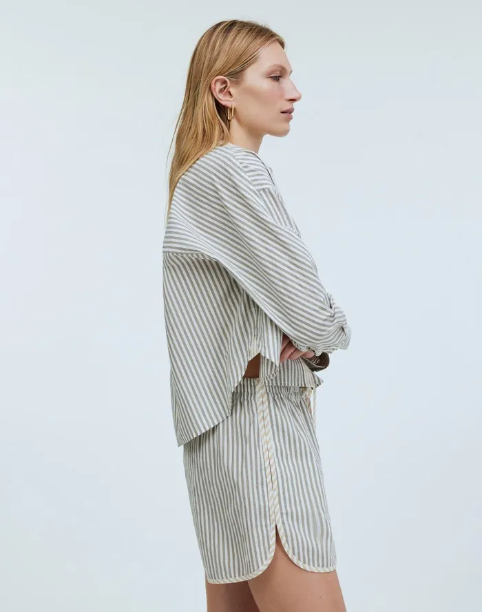 Women Matching Sets Madewell FlapPocket Crop ButtonUp Shirt In Poplin