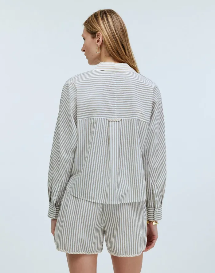 Women Matching Sets Madewell FlapPocket Crop ButtonUp Shirt In Poplin